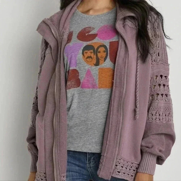 Free People Dune Bug Zipper Crochet Oversize Cardigan Jacket Size M NWT … - Picture 7 of 7